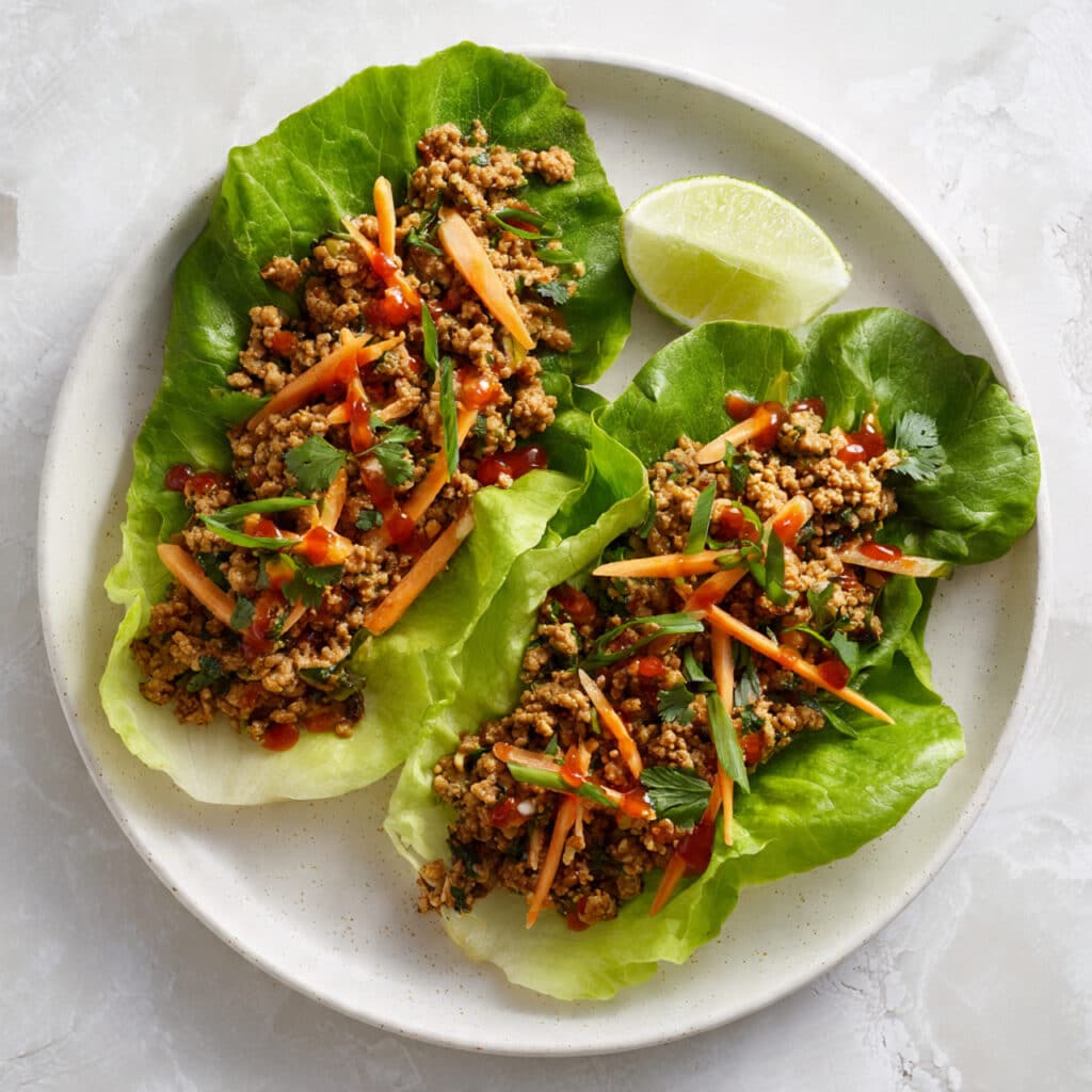 Thai-Style Minced Chicken Lettuce Cups Recipe