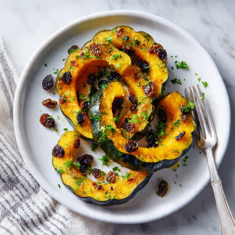 Roasted Acorn Squash with Raisins and Spiced Marinade Recipe