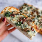 Spinach Mushroom French Bread Pizzas Recipe