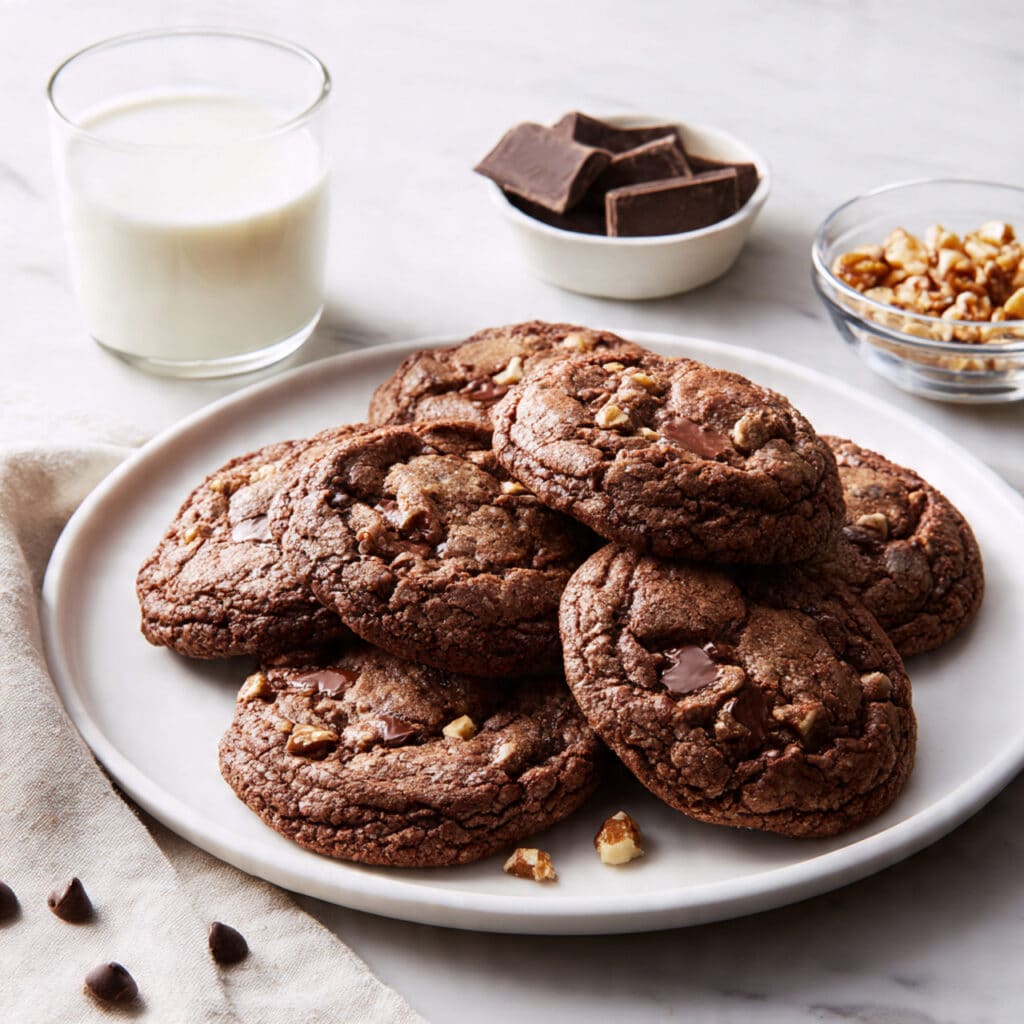 Double Chocolate Chip Cookies with Pecans Recipe