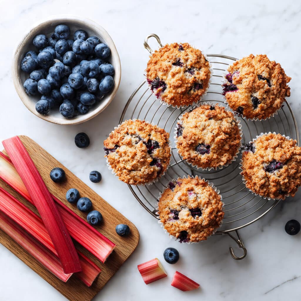 Blueberry Rhubarb Muffins Recipe