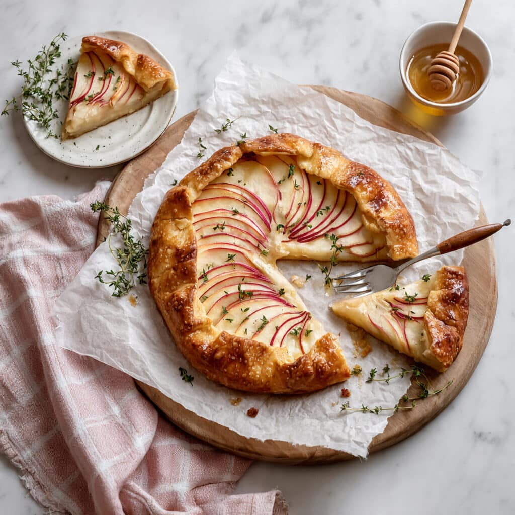 Apple Brie Phyllo Galette with Honey & Thyme Recipe