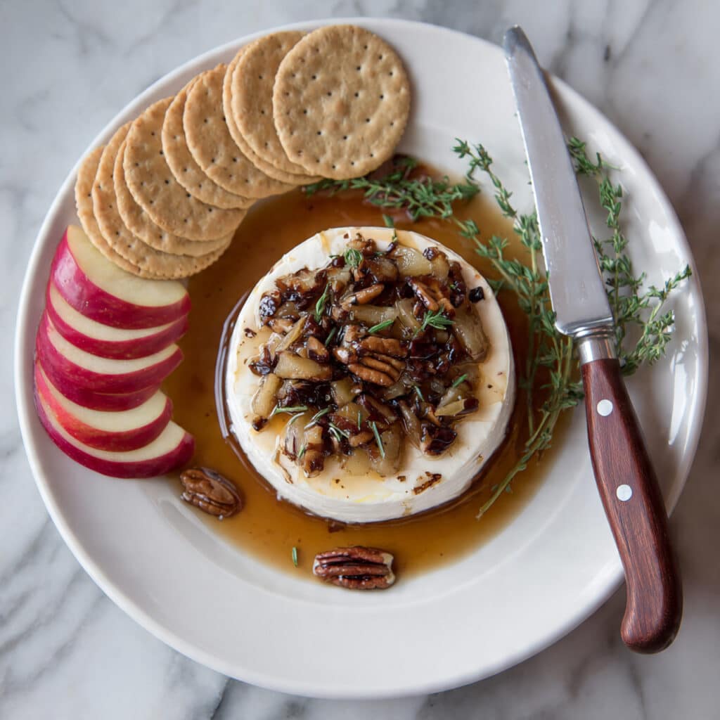 Easy Baked Brie with Caramelized Apples and Pecans Recipe