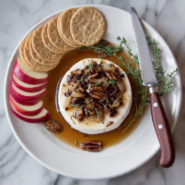 Easy Baked Brie with Caramelized Apples and Pecans Recipe