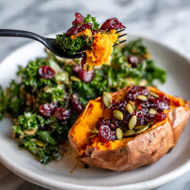 Stuffed Sweet Potatoes with Cranberries, Kale, and Pepitas Recipe