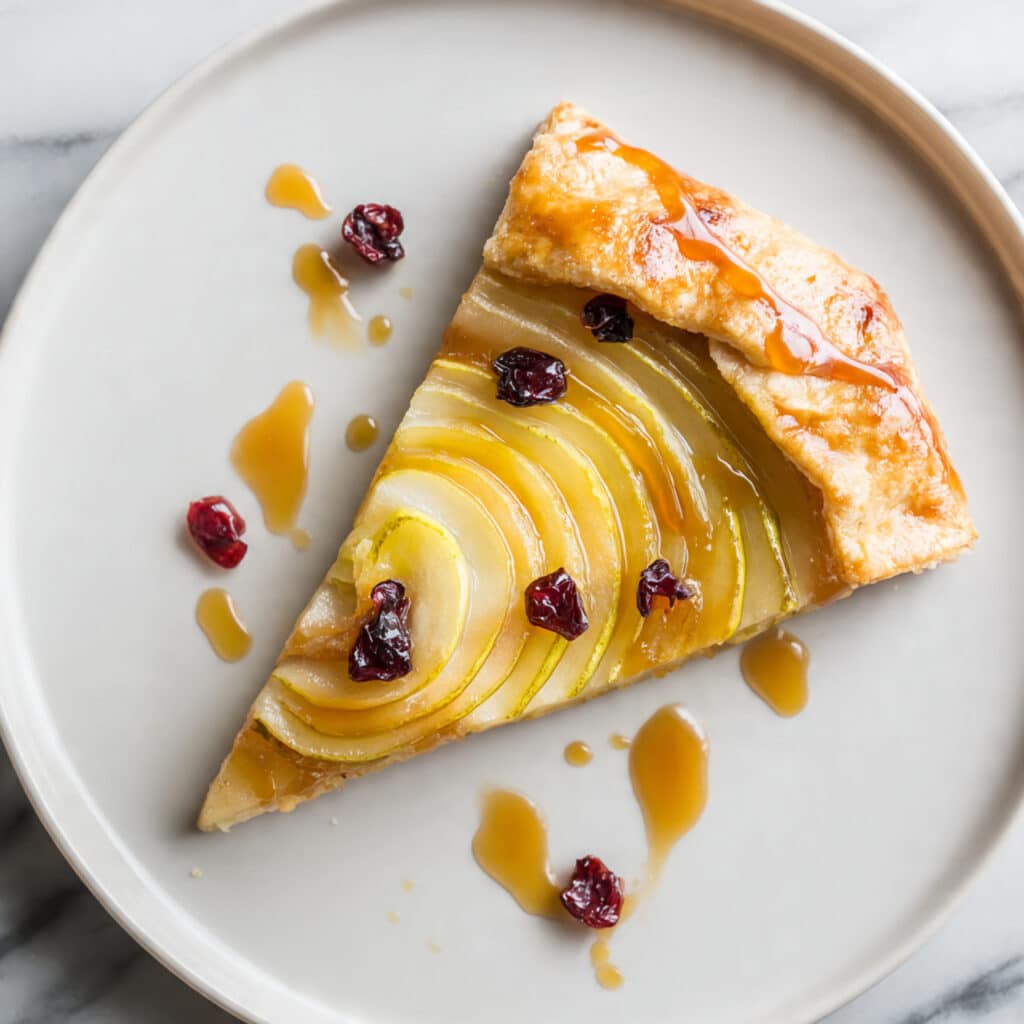 Pear Galette with Cranberries and Caramel Sauce Recipe