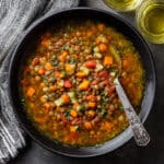 Creamy Lentil Soup with Vegetables and Fresh Herbs Recipe
