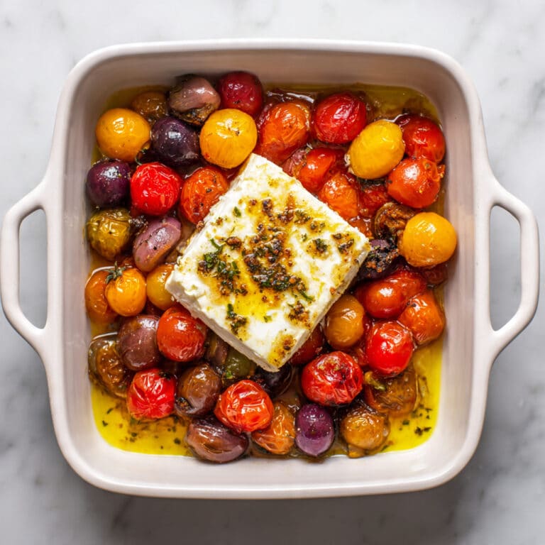 Broiled Feta with Garlicky Cherry Tomatoes and Capers Recipe