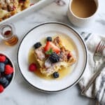 Baked French Toast with Brown Sugar Sauce and Mixed Berries Recipe