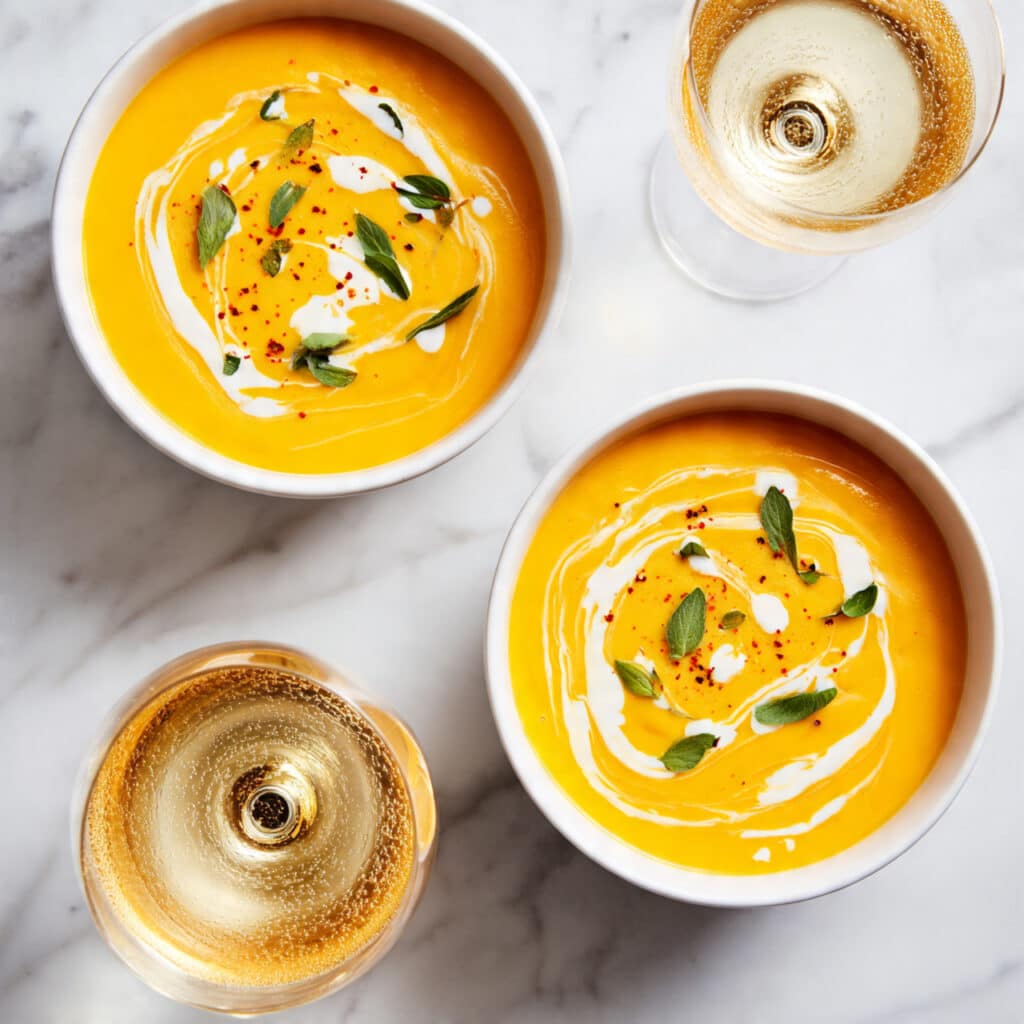 Creamy Pumpkin Apple Soup with Maple and Sage Recipe