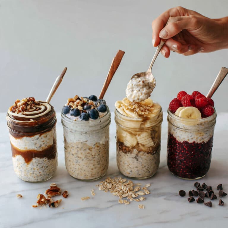 Overnight Oats with Fruit, Nut, and Chocolate Variations Recipe