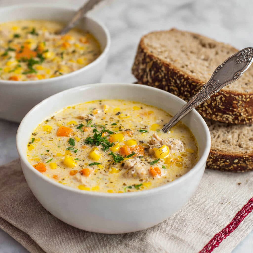 Slow Cooker Creamy Chicken and Corn Soup Recipe