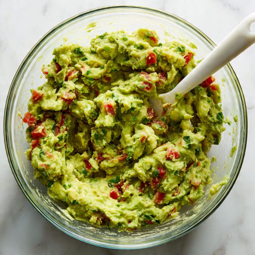 Chunky Homemade Guacamole with Lime, Jalapeño, and Fresh Cilantro Recipe