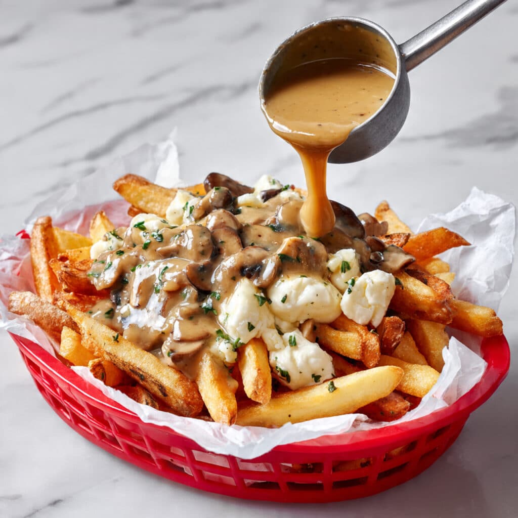 Mushroom and Herb Gravy Poutine Recipe