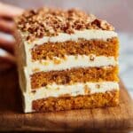 A Very Big Pumpkin Layer Cake with Toffee Pecans and Cream Cheese Frosting Recipe