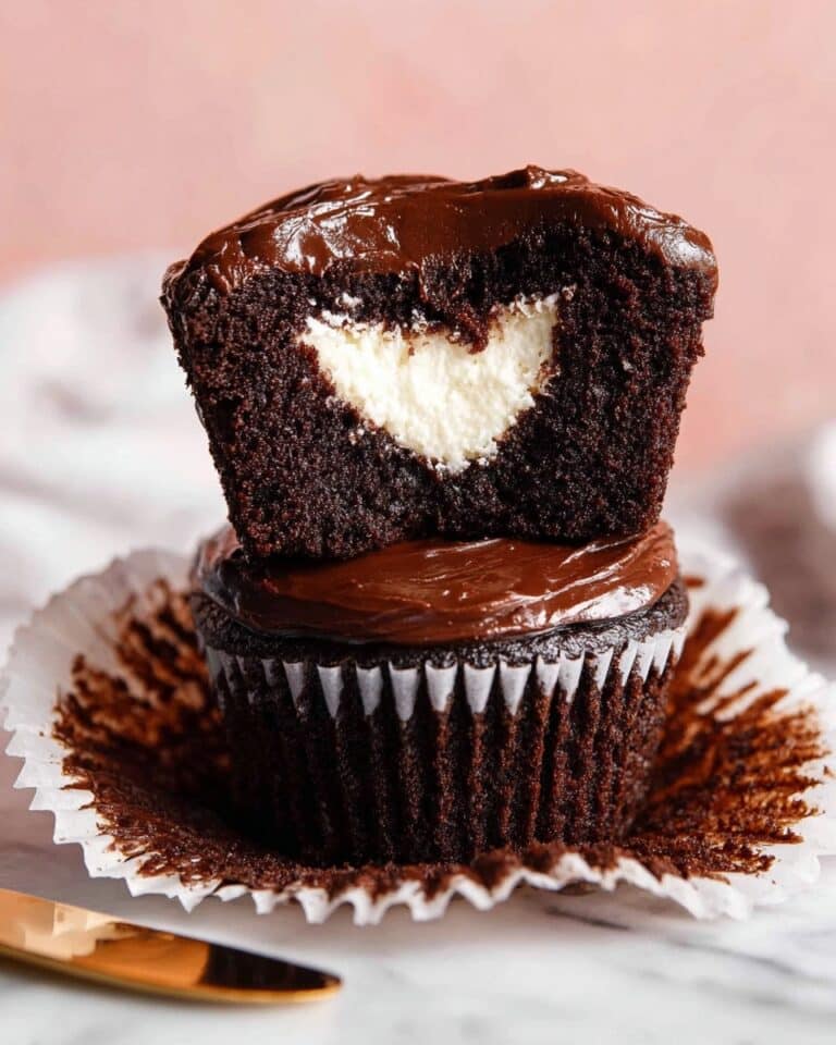 Vanilla Cream Filled Chocolate Ganache Cupcakes Recipe