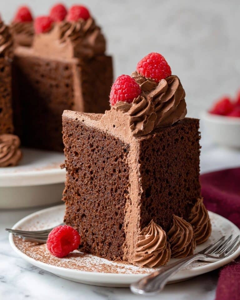 Chocolate Angel Food Cake with Chocolate Whipped Cream and Fresh Berries Recipe