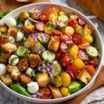 Panzanella Salad with Crispy Toasted Bread and Fresh Vegetables Recipe