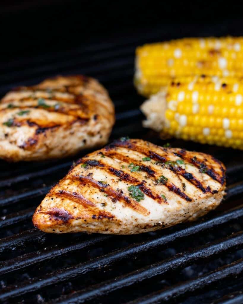 Grilled Chicken Salad with Corn, Bacon, Avocado, and Feta Recipe