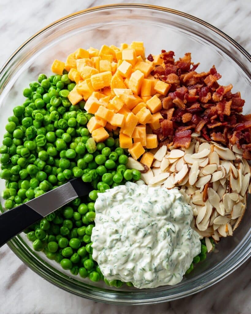 Pea Salad with Bacon, Cheddar, and Fresh Herbs Recipe
