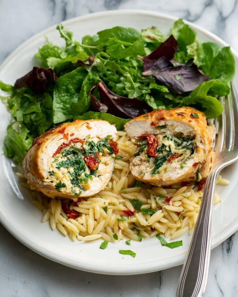 Stuffed Chicken Breast with Spinach, Feta, and Sun-Dried Tomatoes Recipe