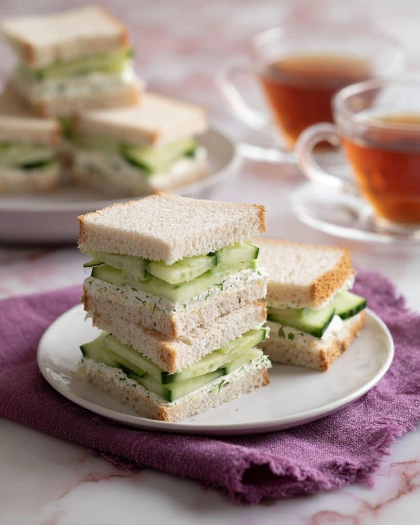Cucumber Sandwiches with Herbed Cream Cheese Recipe