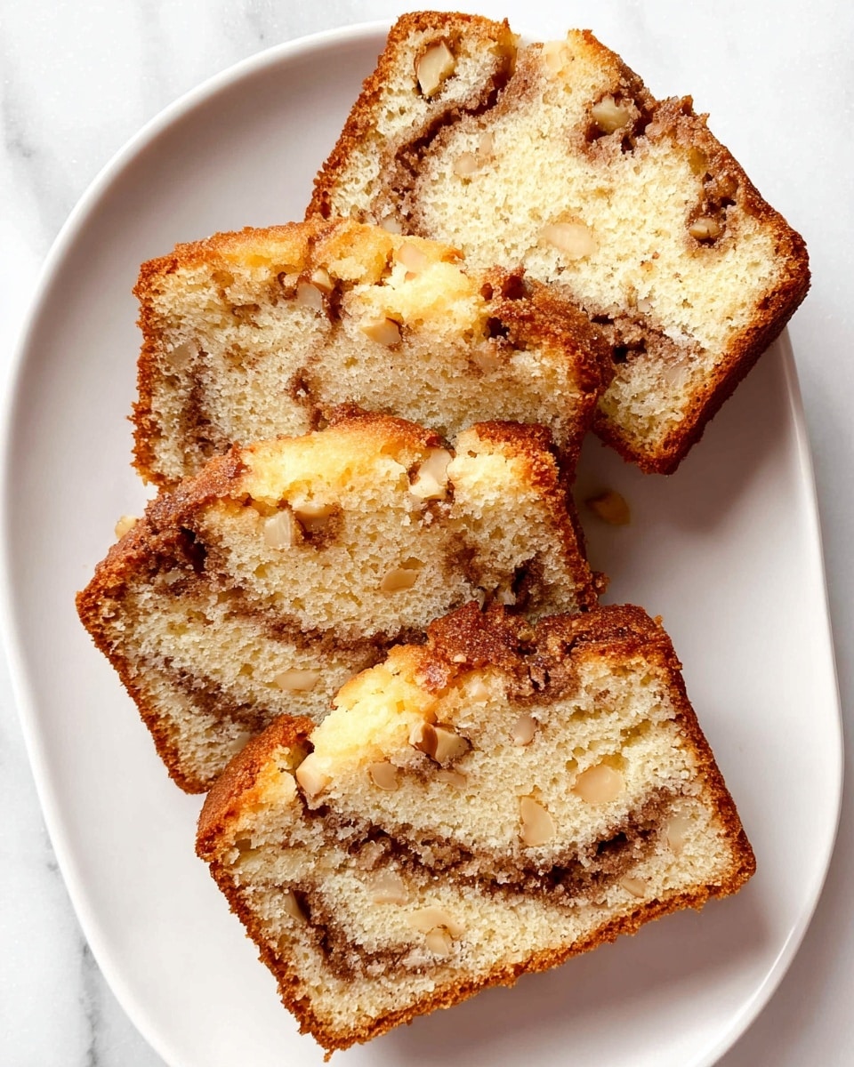 A close-up view of a baked loaf in a rectangular grey baking pan. The top layer is golden brown with a crumbly, rough texture sprinkled evenly with a darker brown sugar or crumb topping. The loaf surface appears uneven with some cracks and slight rising peaks, showing a warm yellowish interior peeking through in places. The pan rests on a white marbled surface with a metal cooling rack partially visible under it. photo taken with an iphone --ar 4:5 --v 7
