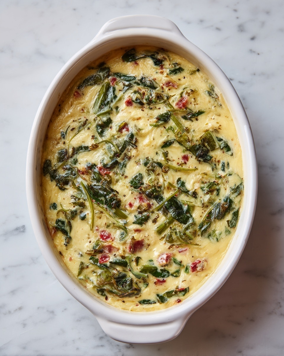 A white oval dish holds a creamy yellow mixture with a thick, slightly grainy texture. The dish contains small pieces of green vegetables and red bits, spread evenly throughout the soft and smooth base. The surface looks warm and lightly lumpy, with colors blending softly but still showing distinct patches of green and red within the yellow. It sits on a white marbled surface, making the colors stand out clearly. photo taken with an iphone --ar 4:5 --v 7