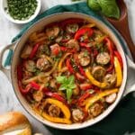 Sausage and Peppers Skillet with Basil and Parmesan Recipe