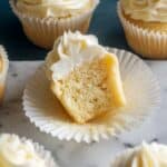 Mini Vanilla Cupcakes with Fluffy Vanilla Frosting Recipe