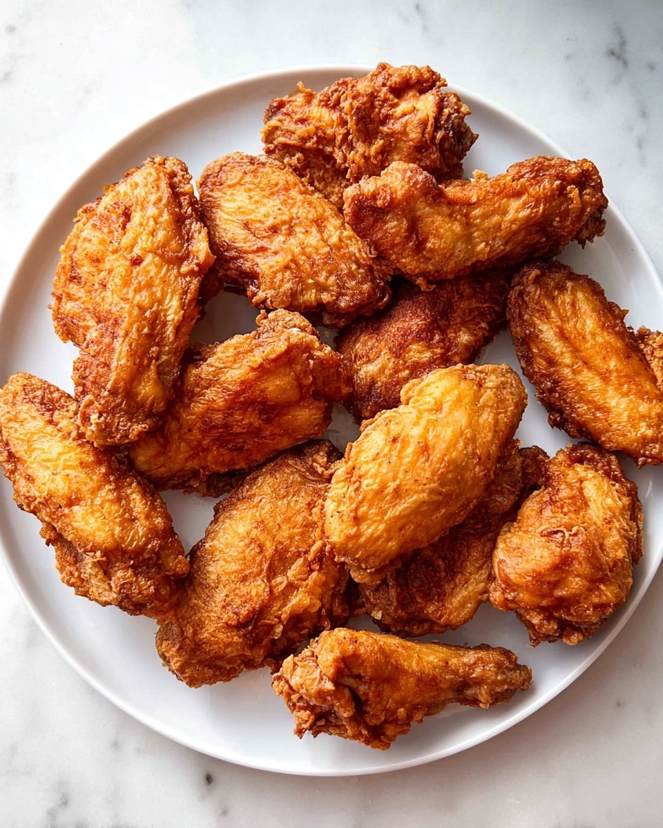 Five golden brown fried chicken pieces with a crispy texture are held above bubbling hot oil in a large white pot with a slightly worn interior. The fried chicken pieces have an uneven, crunchy coating with some darker spots showing where they have cooked more. They rest on a round metal strainer with a wire mesh surface and two long handles angled to the right. The pot sits on a white stove with a white marbled countertop in the background and white tiled walls behind. Photo taken with an iphone --ar 4:5 --v 7