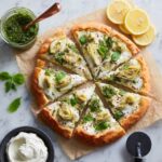 Artichoke Burrata Pizza with Lemon Basil Pesto Recipe