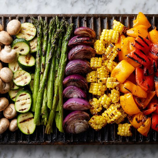 Grilled Vegetable Medley with Herb-Parsley Oil and Parmesan Recipe