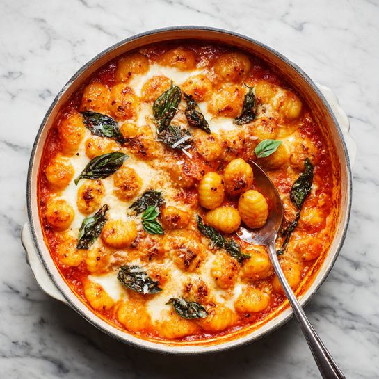Baked Gnocchi with Tomato Cream Sauce and Burrata Recipe