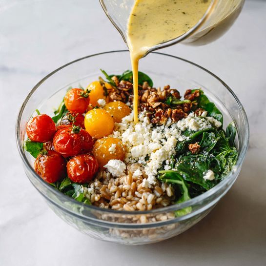 Slow Roasted Tomato Farro Salad Recipe