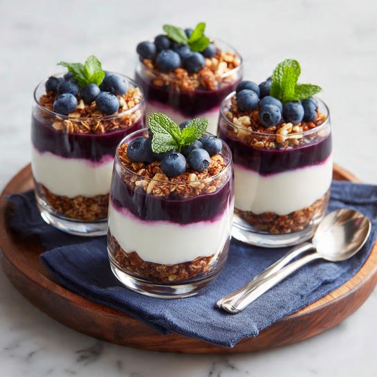 Blueberry Yogurt Parfaits with Cinnamon Granola Recipe