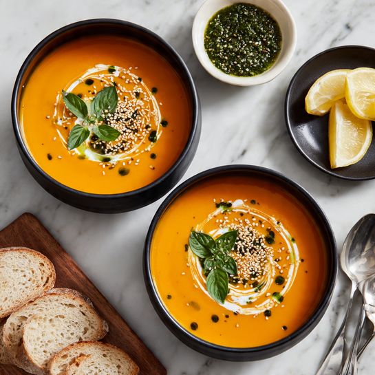 Spicy Carrot and Lentil Soup with Za’atar Oil Recipe