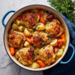 Braised Chicken Thighs with Roasted Vegetables and Herb-Infused Sauce Recipe