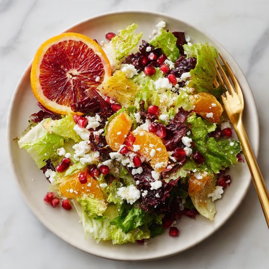 Winter Chopped Salad with Roasted Sweet Potato and Blood Orange Vinaigrette Recipe