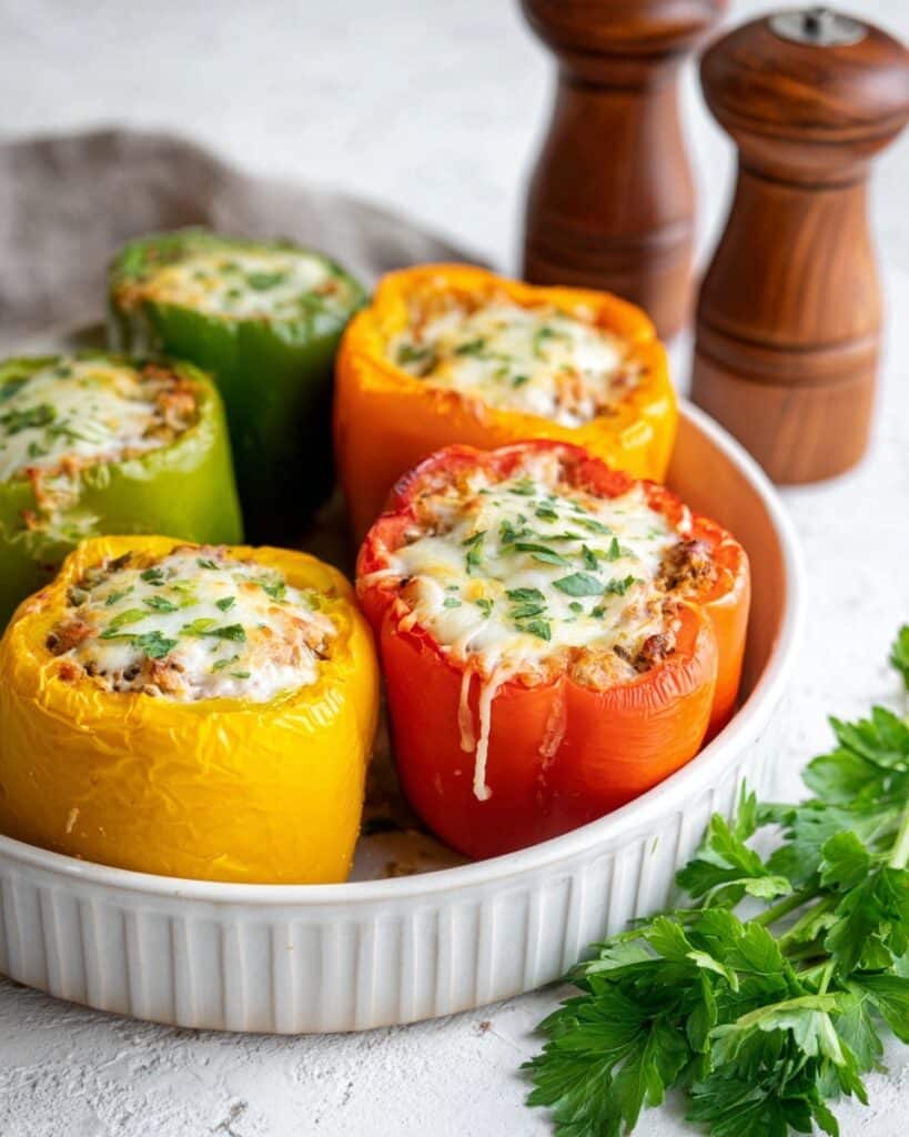 Stuffed Bell Peppers with Ground Beef and Rice Recipe
