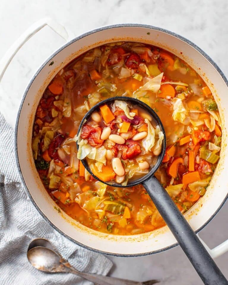 Hearty Cabbage Soup with Tomatoes and White Beans Recipe