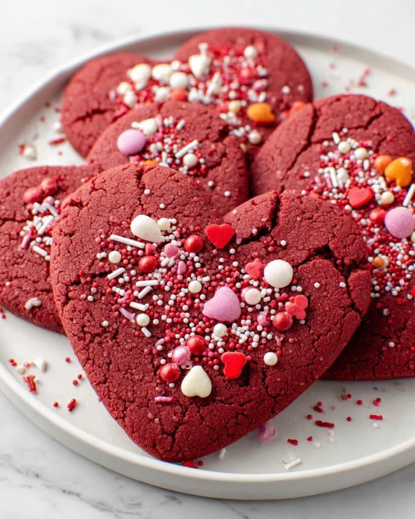 Red Velvet Heart Cake Mix Cut Out Cookies Recipe
