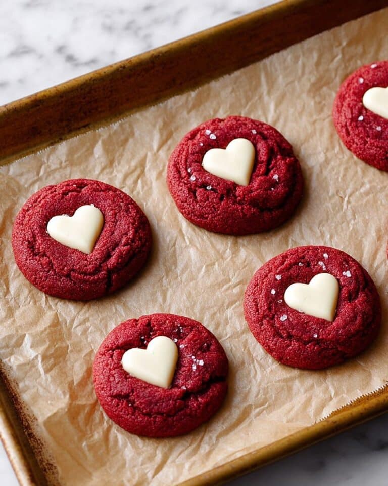 Red Velvet Cookies with White Chocolate Peanut Butter Hearts Recipe