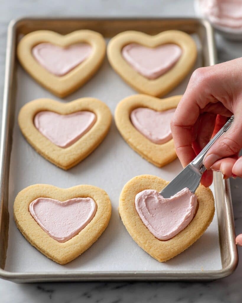 Valentine Heart Sugar Cookies with Raspberry Buttercream Filling Recipe