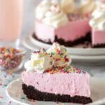No Bake Strawberry Milkshake Cheesecake Recipe