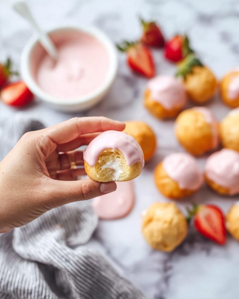 Strawberry Cream Puffs with Mascarpone Filling and Strawberry Ganache Recipe