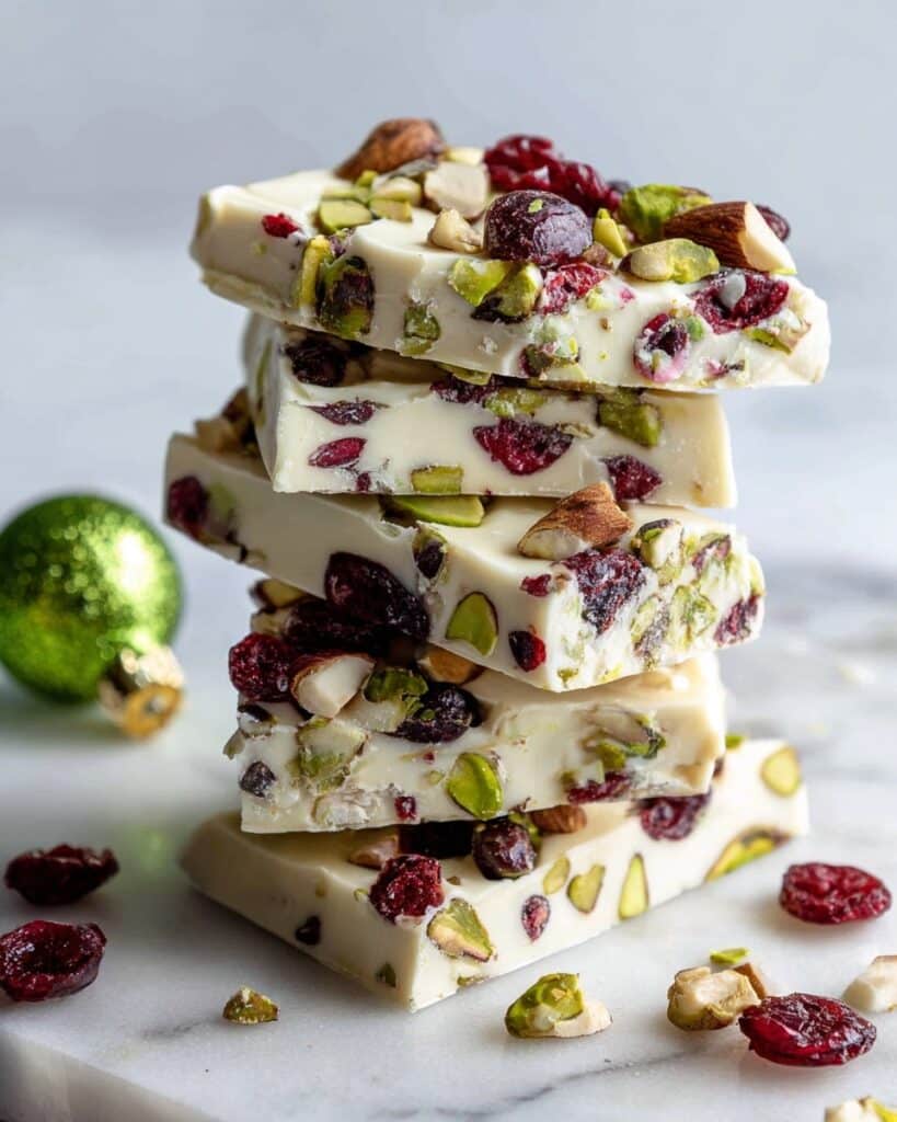 Cranberry Pistachio White Chocolate Bark Recipe