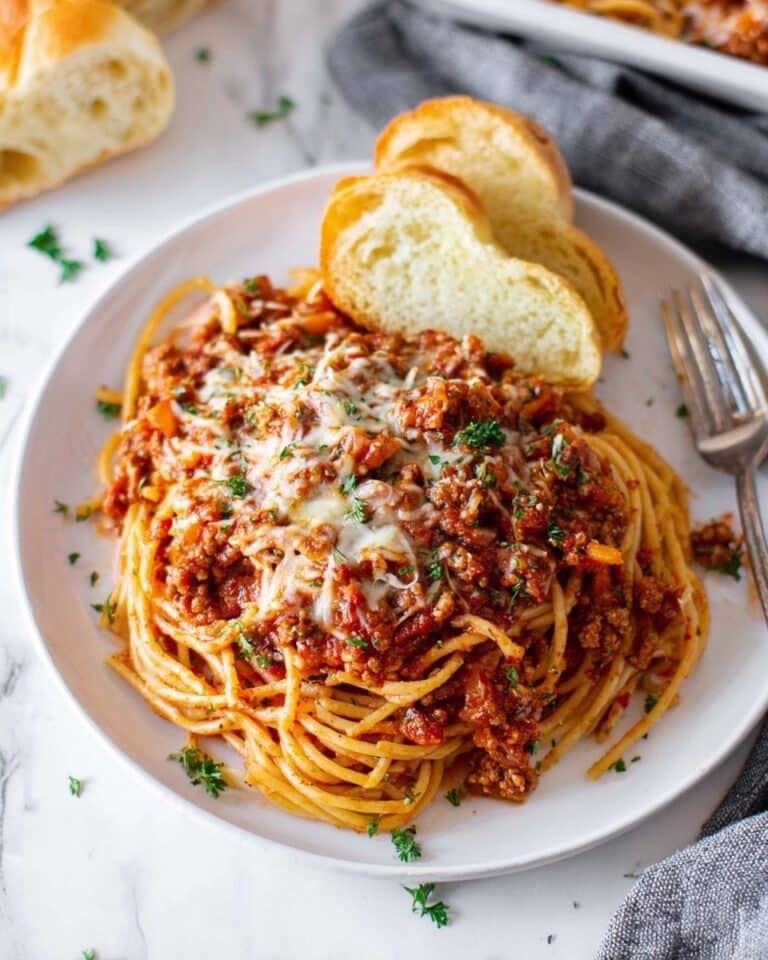 Baked Spaghetti with Ground Beef and Melty Mozzarella Recipe