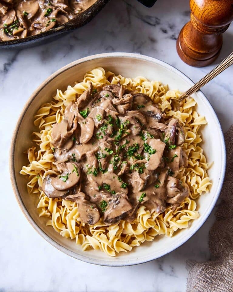 Creamy Beef Stroganoff with Mushrooms and Dijon Recipe