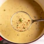 Cauliflower Soup with Roasted Cauliflower and Fresh Leeks Recipe